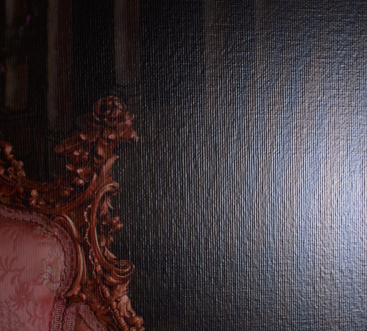 Close-up of Stripped Canvas texture created with the MidSouth Technique showing rich detail and archival-quality finish